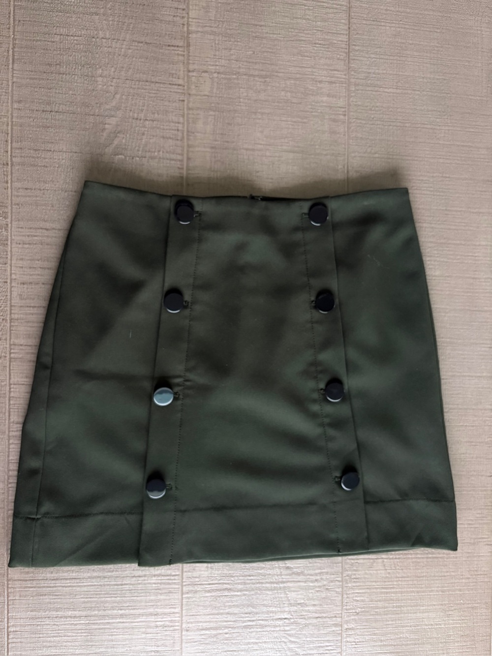LOFT Olive Green Button Mini Skirt - Size 10